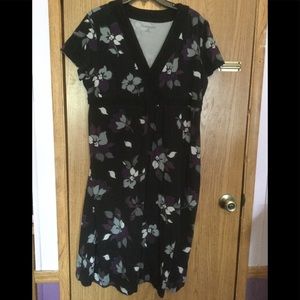 Black, purple,grey, and white floral dress